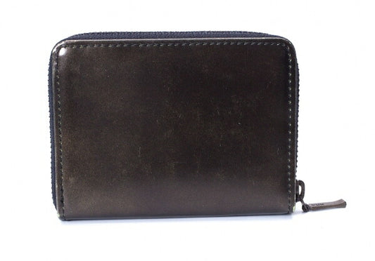 Jean Paul GAULTIER Embossed Logo Leather Coin Case Gray