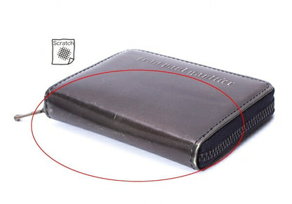 Jean Paul GAULTIER Embossed Logo Leather Coin Case Gray