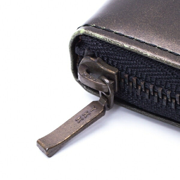 Jean Paul GAULTIER Embossed Logo Leather Coin Case Gray