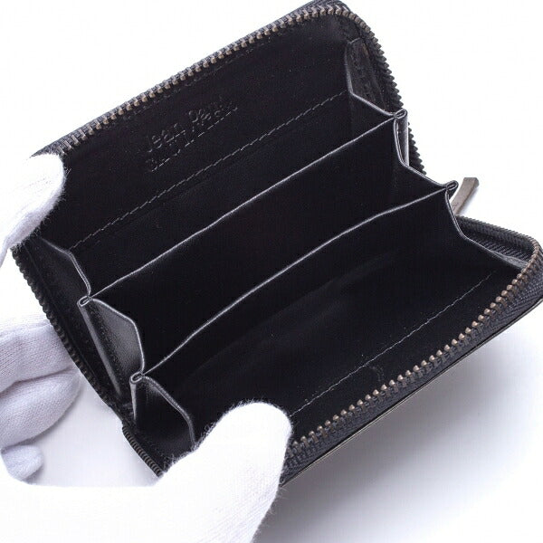 Jean Paul GAULTIER Embossed Logo Leather Coin Case Gray
