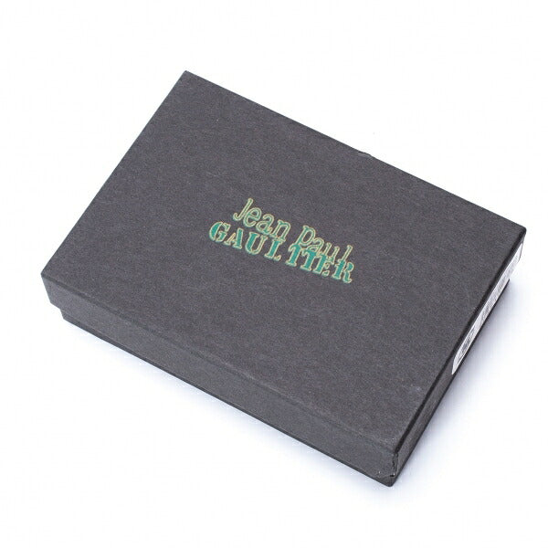 Jean Paul GAULTIER Embossed Logo Leather Coin Case Gray