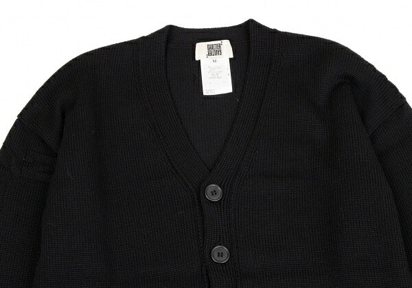 GAULTIER Black Wool Zip Design Cardigan Size M
