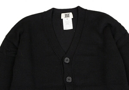 GAULTIER Black Wool Zip Design Cardigan Size M