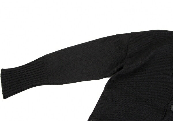 GAULTIER Black Wool Zip Design Cardigan Size M