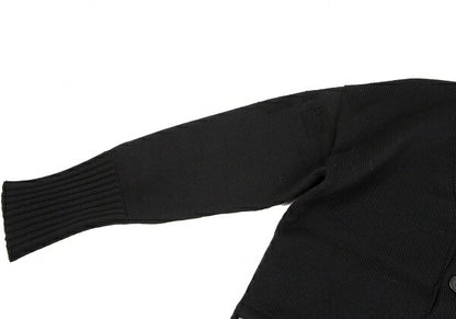 GAULTIER Black Wool Zip Design Cardigan Size M