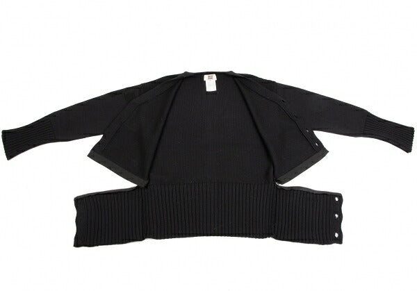GAULTIER Black Wool Zip Design Cardigan Size M