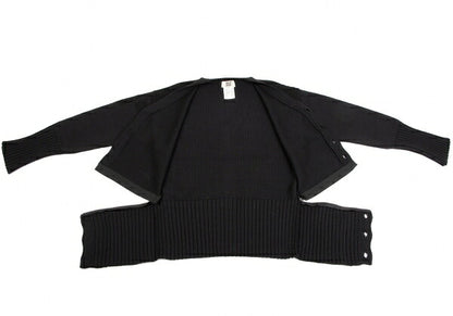 GAULTIER Black Wool Zip Design Cardigan Size M