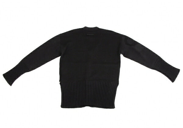 GAULTIER Black Wool Zip Design Cardigan Size M