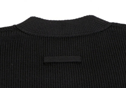 GAULTIER Black Wool Zip Design Cardigan Size M