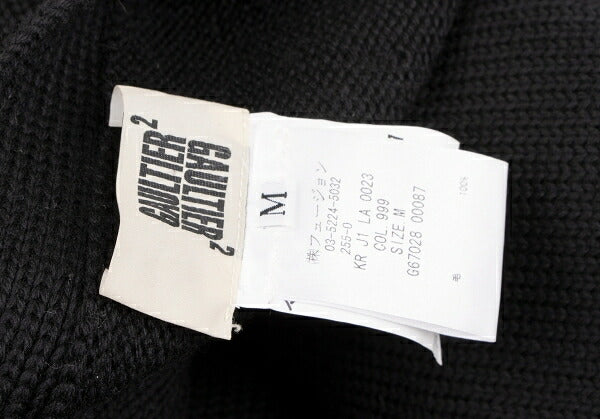 GAULTIER Black Wool Zip Design Cardigan Size M