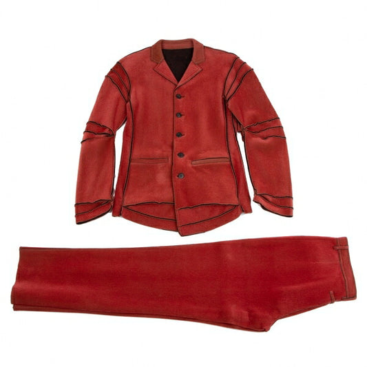 Jean Paul GAULTIER HOMME Flocked Set-Up Suit Red Size 48