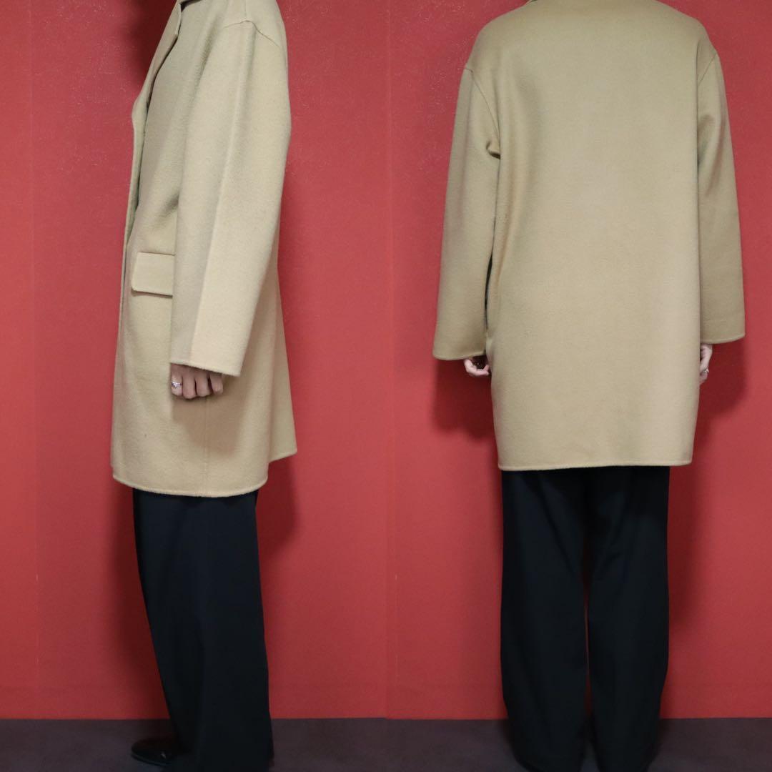 Salvatore Ferragamo Beige Wool Chesterfield Coat Size 40