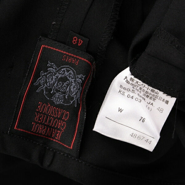 Jean Paul GAULTIER CLASSIQUE Back Button Pants Black Size 48
