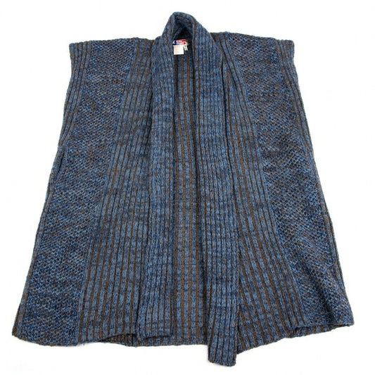 ISSEY MIYAKE Wool Silk Sleeveless Knit Gown Blue Size M