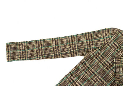 PLEATS PLEASE Tweed Transfer Print Skirt Yellow Size 3