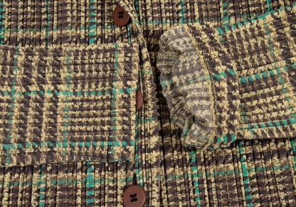 PLEATS PLEASE Tweed Transfer Print Skirt Yellow Size 3