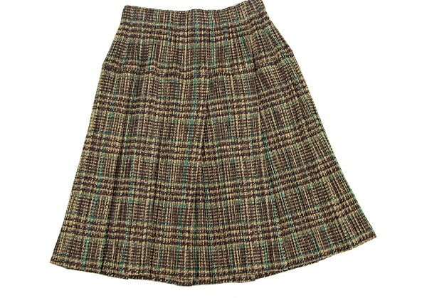PLEATS PLEASE Tweed Transfer Print Skirt Yellow Size 3