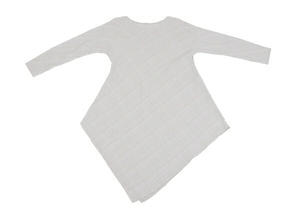 JURGEN LEHL Wool Grid Check Asymmetrical Light Gray Dress Size M