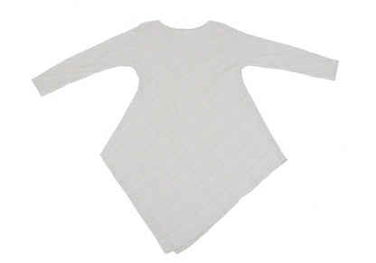 JURGEN LEHL Wool Grid Check Asymmetrical Light Gray Dress Size M