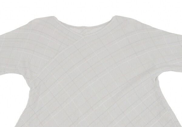 JURGEN LEHL Wool Grid Check Asymmetrical Light Gray Dress Size M