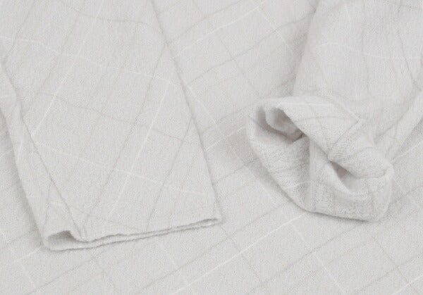JURGEN LEHL Wool Grid Check Asymmetrical Light Gray Dress Size M