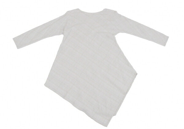 JURGEN LEHL Wool Grid Check Asymmetrical Light Gray Dress Size M