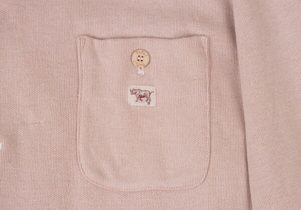 Papas Cotton Embroidered Pocket Jacket Pink Size 50L