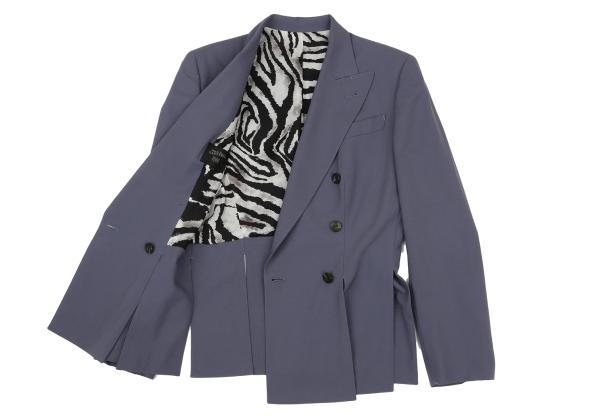 Jean Paul GAULTIER FEMME Wool Slit Lining Blue Jacket Size 40