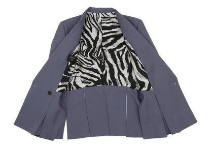 Jean Paul GAULTIER FEMME Wool Slit Lining Blue Jacket Size 40
