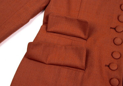 Jean Paul GAULTIER FEMME Wool Poly Jacket Terracotta Size 40