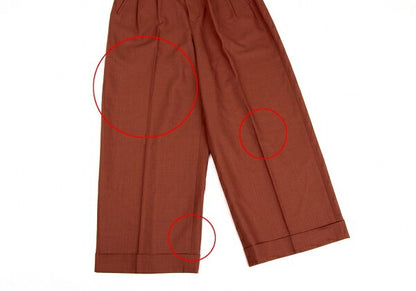 Jean Paul GAULTIER FEMME Wool Two-Tuck Pants Brick Size 40