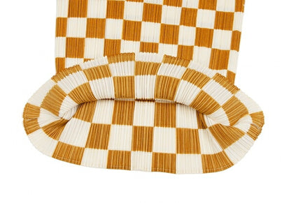 PLEATS PLEASE Pleated Checker Print T-Shirt Brown Size 3