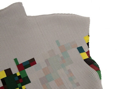 ISSEY MIYAKE me Pixel Print Pleated Blouse Gray Size F