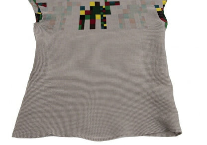ISSEY MIYAKE me Pixel Print Pleated Blouse Gray Size F