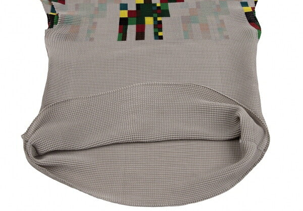 ISSEY MIYAKE me Pixel Print Pleated Blouse Gray Size F