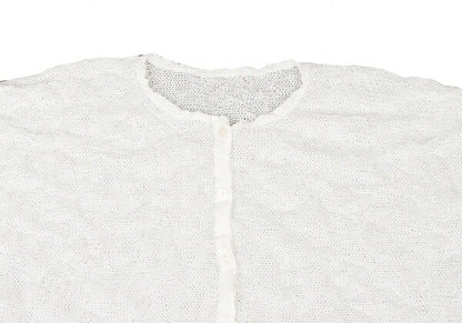 ISSEY MIYAKE me Wrinkle Mesh Button-Up Shirt White Size F