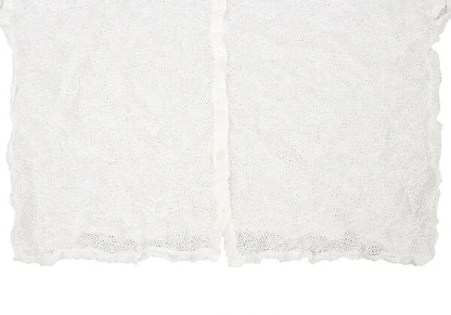 ISSEY MIYAKE me Wrinkle Mesh Button-Up Shirt White Size F