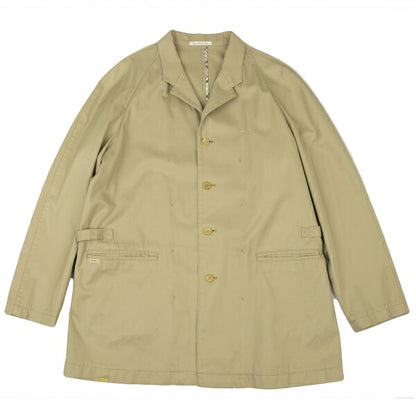 Papas Cotton Logo Raglan Sleeve Side Jacket Beige Size 48M