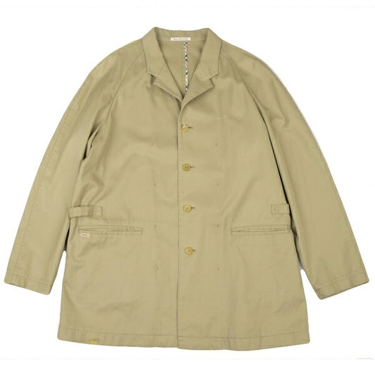 Papas Cotton Logo Raglan Sleeve Side Jacket Beige Size 48M
