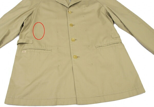 Papas Cotton Logo Raglan Sleeve Side Jacket Beige Size 48M