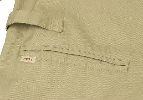 Papas Cotton Logo Raglan Sleeve Side Jacket Beige Size 48M