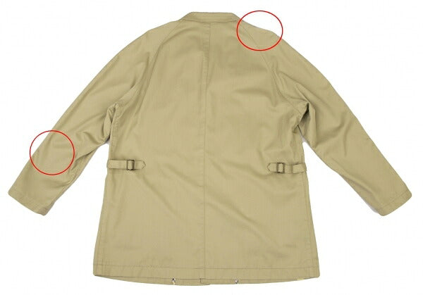 Papas Cotton Logo Raglan Sleeve Side Jacket Beige Size 48M