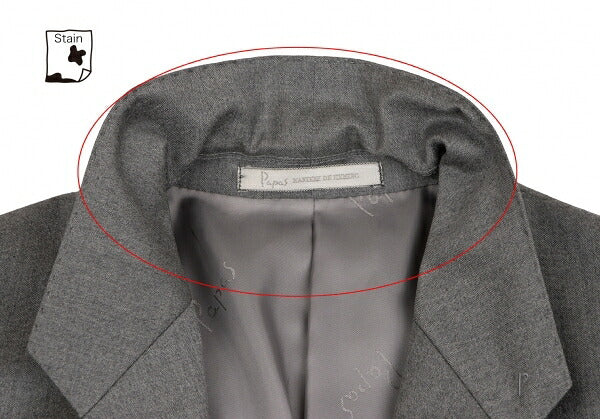 Papas GUABELLO SUPER120'S Wool 3B Jacket Gray Size M