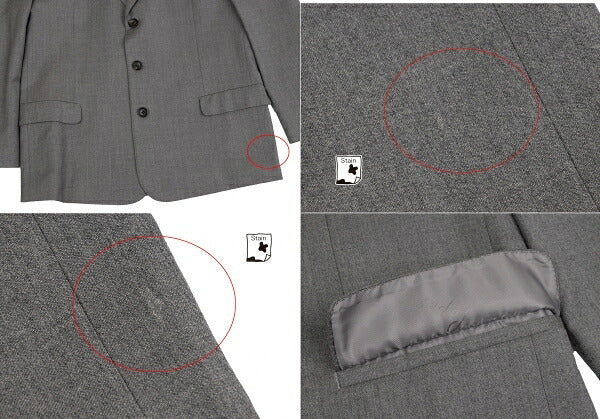 Papas GUABELLO SUPER120'S Wool 3B Jacket Gray Size M