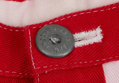 JPG by GAULTIER Cotton Stripe Pants Red/White Size 48