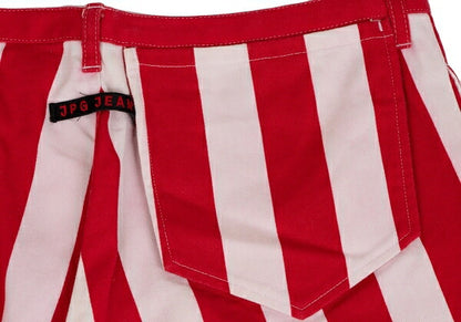 JPG by GAULTIER Cotton Stripe Pants Red/White Size 48