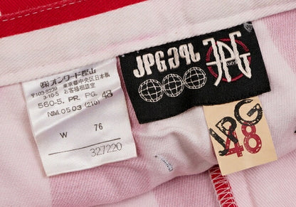 JPG by GAULTIER Cotton Stripe Pants Red/White Size 48