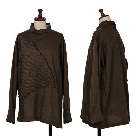 ISSEY MIYAKE 22AW Leaflet Pleat Blouse Brown Size L