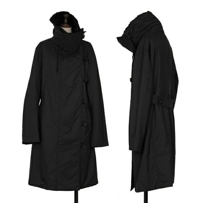 ISSEY MIYAKE Poly Back Belt Fur Padded Coat Black Size 2