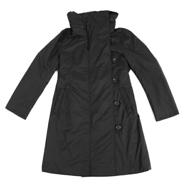 ISSEY MIYAKE Poly Back Belt Fur Padded Coat Black Size 2